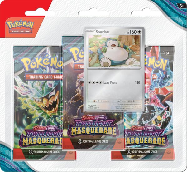 Pokemon TCG Scarlet &; Violet Twilight Masquerade - 3-Pack Blister Español Snorlax